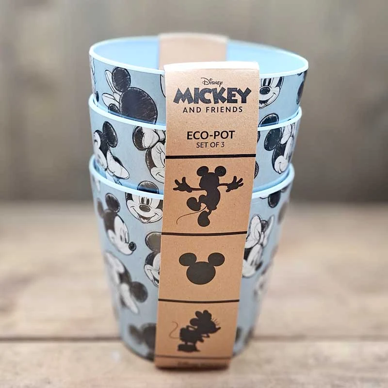 Eco Bambukruka 3-set Mickey, Blå 3 Eco Bambukruka 3-set Mickey, Blå