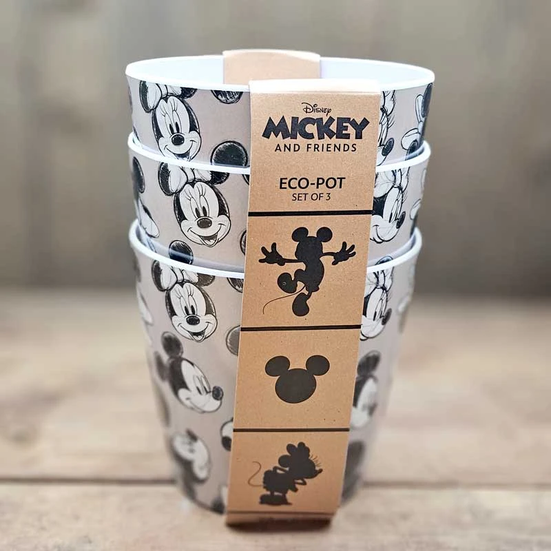 Eco Bambukruka 3-set Mickey, Grå 3 Eco Bambukruka 3-set Mickey, Grå
