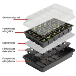 Seed Success Miniväxthus Med Bevattning, 24 Celler 7 Seed Success Miniväxthus Med Bevattning, 24 Celler -Elho Garden Shop sjalvbevattnande odlingstrag med genomskinligt lock
